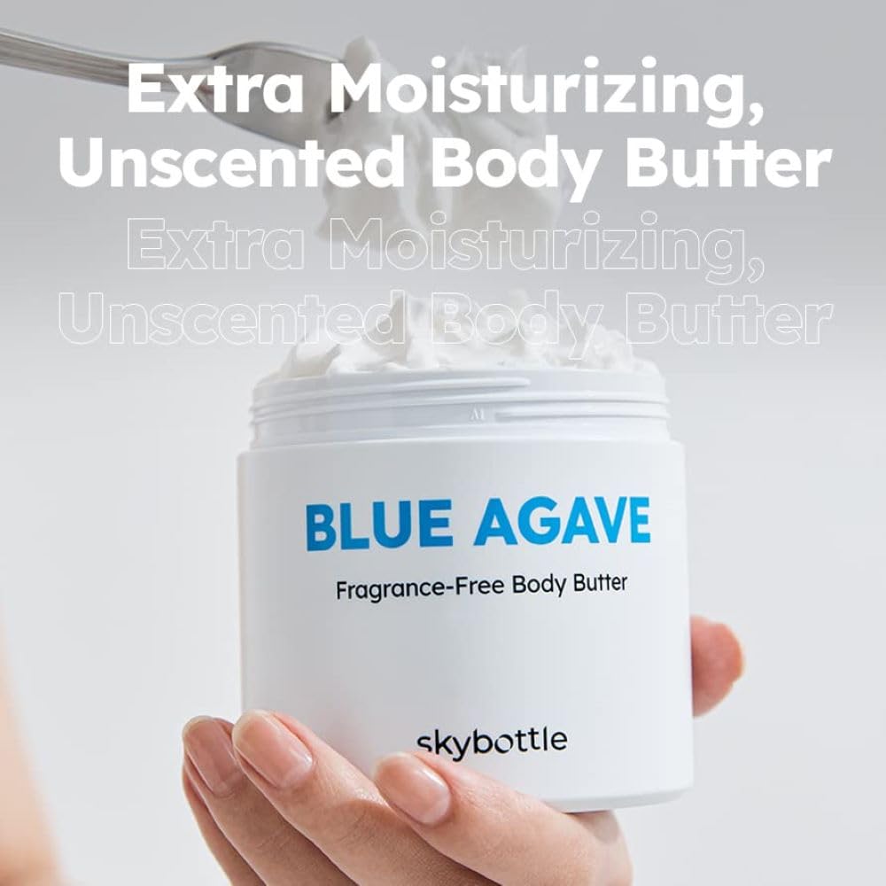 Fragrance-Free Blue Agave Body Butter - Moisture Repair Cream with Hyaluronic Acid | Vegan Body Care for All, 9.8 Fl. Oz