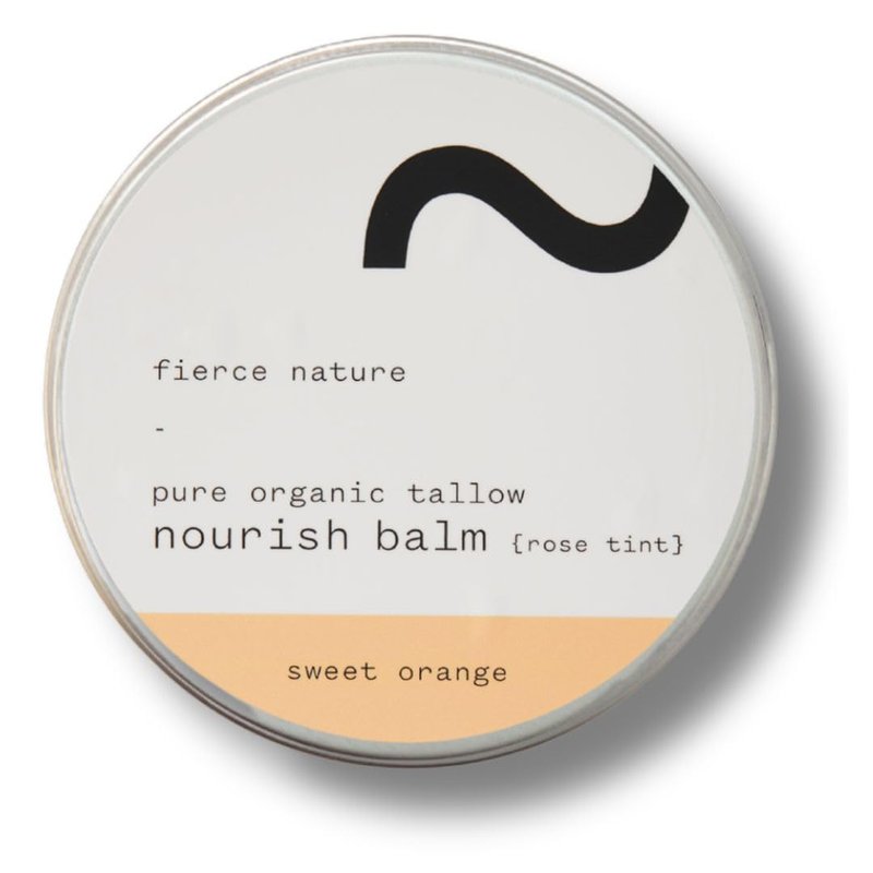 fierce nature Pure Nourish Tallow Balm | Organic, Vitamin-Rich Nourishing Body & Face Moisturizer | Natural, Essential Oil Free Skincare (Sweet Orange with Rose Tint)