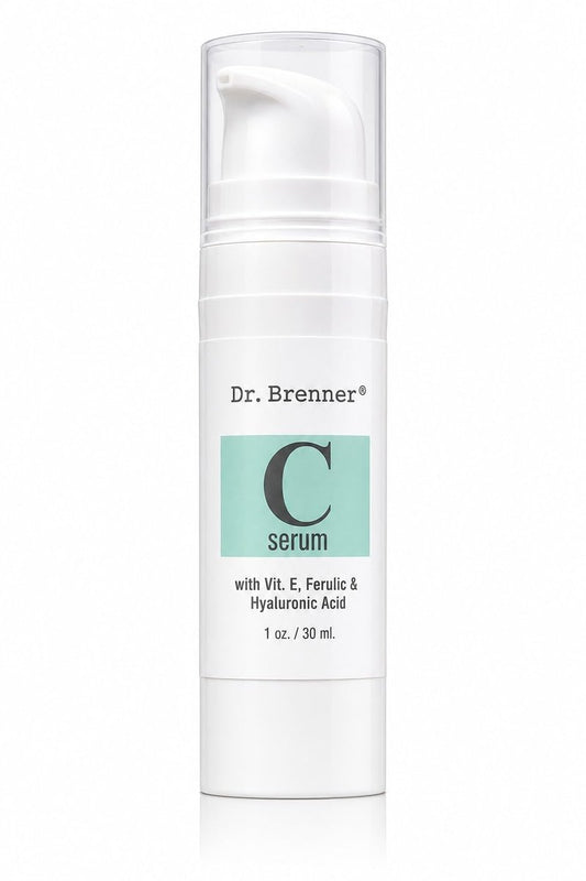 Vitamin C Serum 20% Pure L-Ascorbic Acid, Ferulic Acid, Vitamin E and Hyaluronic Acid for Face and Eyes Natural Anti Aging Anti Wrinkle 1oz. by Dr. Brenner