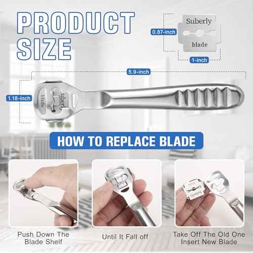 MIUKAA Callus Shaver Kit with 10 Blades, Callus Remover for Feet & Hands, Professional Dead Skin and Corn Removal Tool, Heel Scraper for Cracked Heels - Pedicure Tools for Smooth Feet