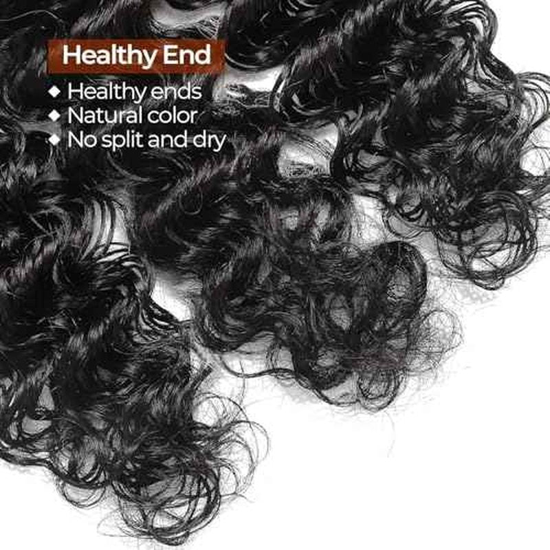 Deep Wave Human Hair Bundles, 24 Inch, Black, 100g/pc, 12A Grade, Virgin Brazilian Hair, Shedding Free, Tangle Free, Wavy, Deep Wave, WIG for Women