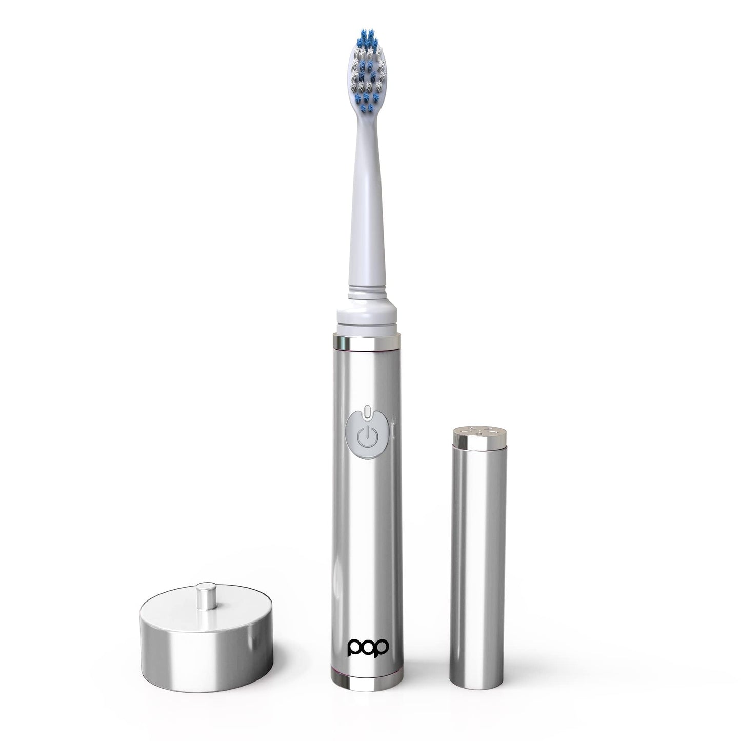 Pop Sonic The Ultimate Pro Toothbrush (Silver) | Rechargeable Tooth Brush w/Up to 40,000 Brush Strokes/Minute - Long-Lasting Dupont Nylon Bristles - for Teens & Adults w/Quadrant Pacer & Timer