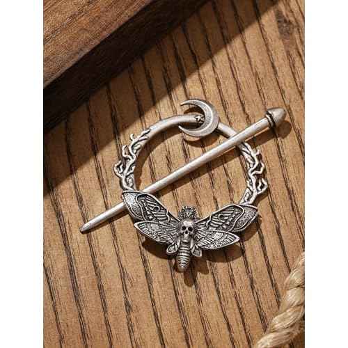HAQUIL Crescent Moon Moth Hairpin Gothic Hairpin with Trendy Design
