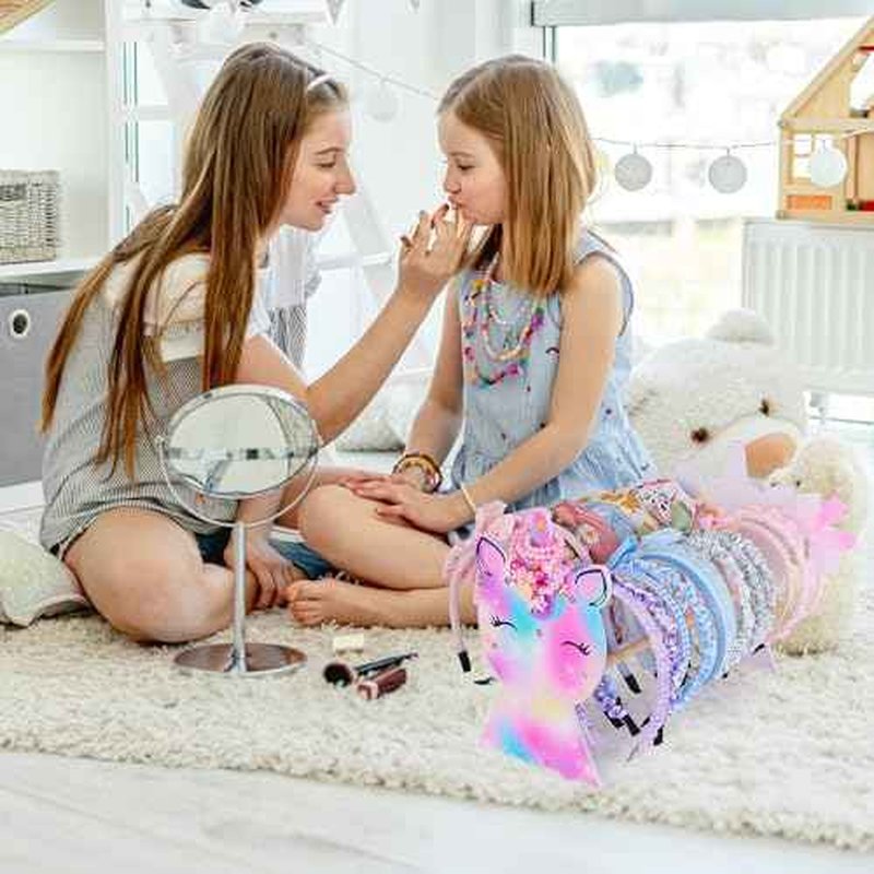 Basumee Girls Headband Holder Organizer Hair Hoop Headband Display Stand Unicorn Hairband Stand Organizer Headband Storage Home Room Decors for Girls, Purple Green Yellow