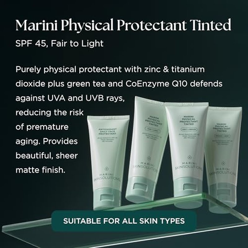 Physical Protectant Tinted - Fair to Light - Broad-Spectrum SPF 45 Sunscreen - Water Resistant (80 Minutes) - All Skin Types - Cruelty Free - Made in the USA - 2 oz