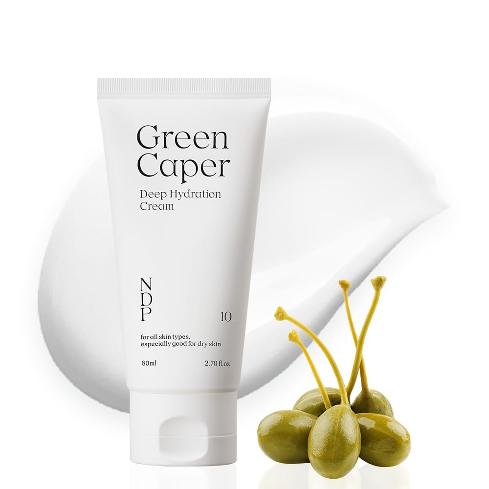 NATURAL DERMA PROJECT Green Caper Deep Hydration Cream (80ml / 2.70 Fl oz) Calming, Soothing, Panthenol, Hydrating for Sensitive and Dry Skin, Face Moisturizer, NDP