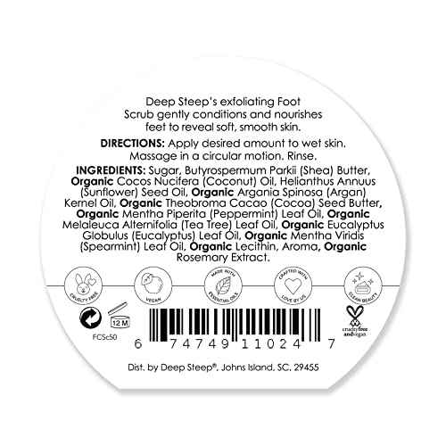 Deep Steep Natural Candy Mint Therapeutic Foot Scrub - 8 Ounce