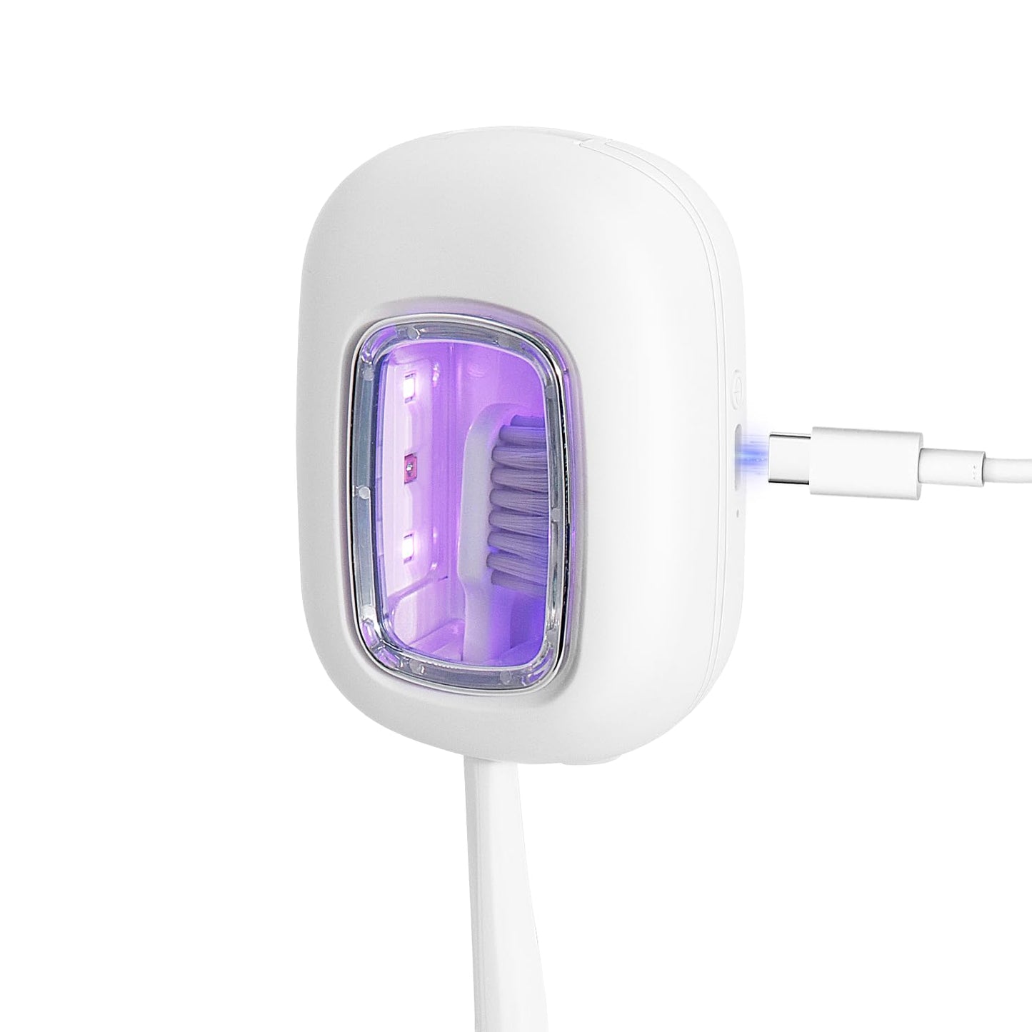 ELMWAY UV Toothbrush Covers Case and Holder,Dual UVC Light(2X Stronger), Clear Window,Toothbrush Cleaner Portable Brush Cover and Travel Case Fits Most Electric and Manual Toothbrushes