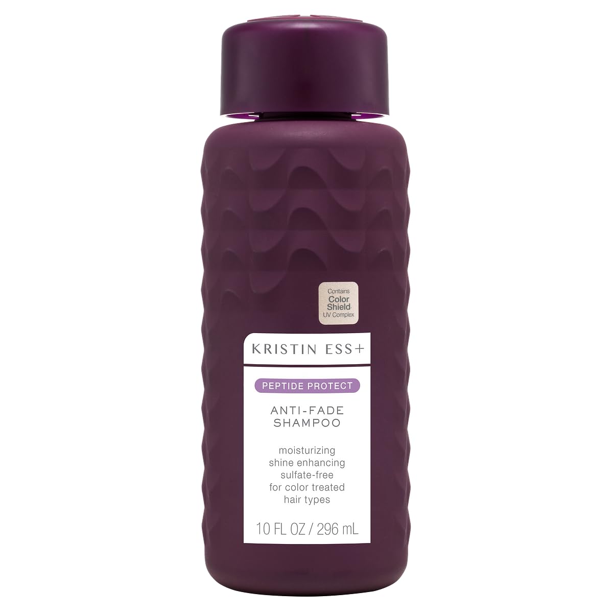 Kristin Ess+ Anti-Fade Moisturizing Shampoo with UV Color Shield & Peptide Technology for Prolonged Color Vibrancy - Sulfate Free, Paraben Free, Vegan, 10 fl oz