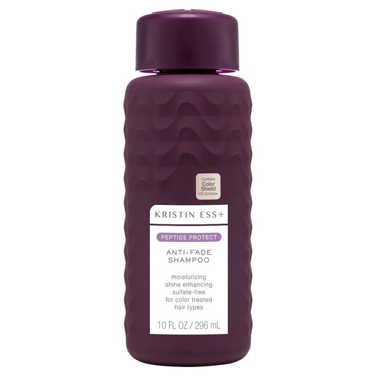 Kristin Ess+ Anti-Fade Moisturizing Shampoo with UV Color Shield & Peptide Technology for Prolonged Color Vibrancy - Sulfate Free, Paraben Free, Vegan, 10 fl oz