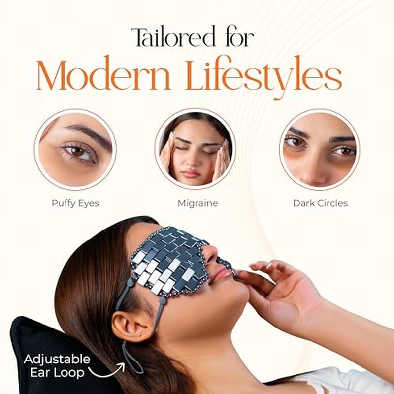TeraRX¢ç Terahertz Eye Mask ? 100% Authentic Terahertz Stone Eye Mask for Cooling & Heating Therapy ? Easy To Wear Design with Secure Comfort Straps ? Relieves Puffiness, Eyes Fatigue & Fascial Tension