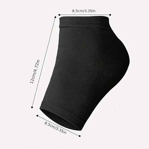 4PCS/Set Moisturizing Heel Socks - Silicone Softening Covers for Dry Feet (Heel Socks for Dry Cracked Feet), Silicone Heel Protector for Women and Men, Black