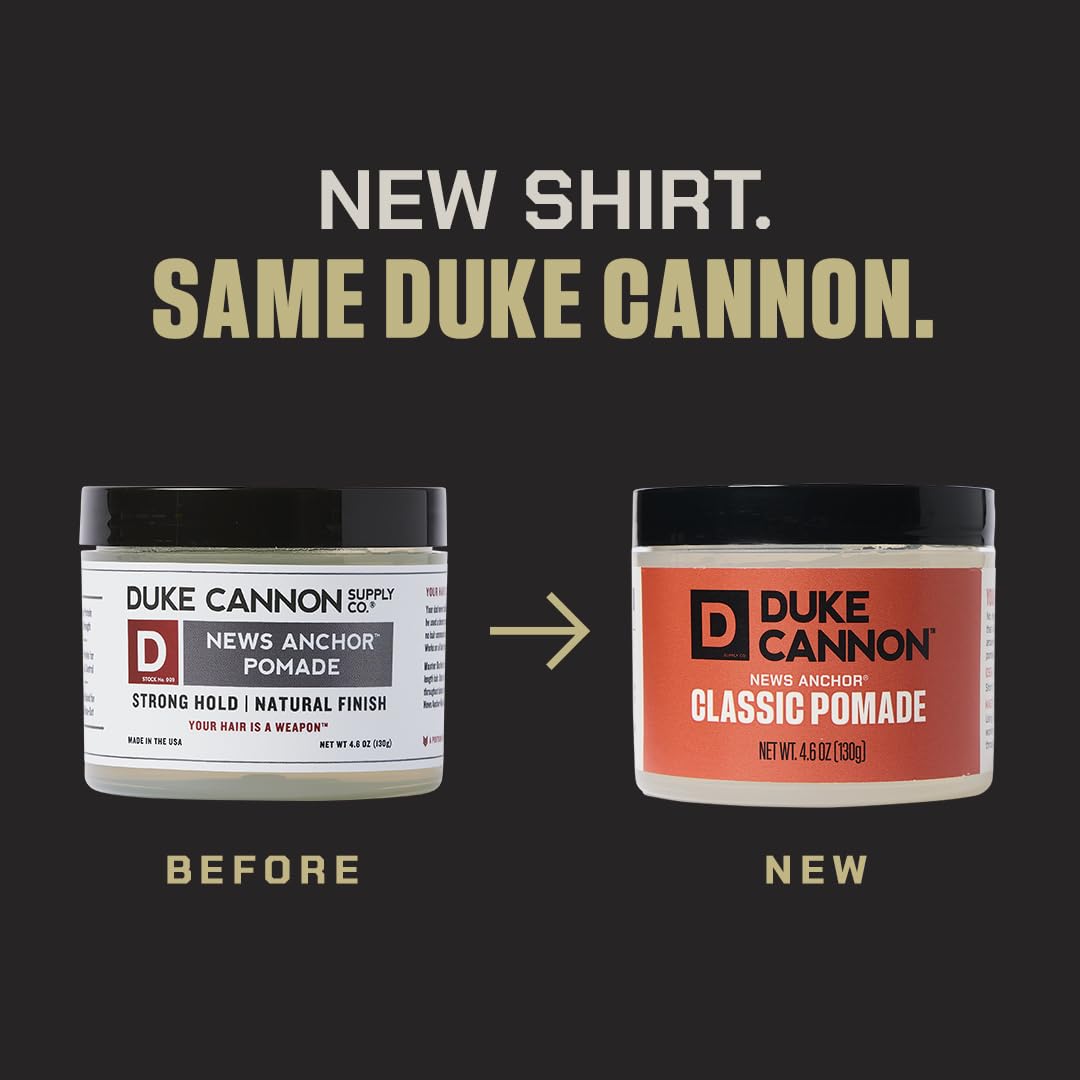 Duke Cannon Pomade 2-Pack Bundle – News Anchor Classic & Hurricane Hold, 4.6 oz Each – Strong Hold, Easy Rinse, Water-Based Formula, Ideal for Short to Medium Styles