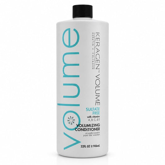 KERAGEN Volumizing Conditioner – Keratin & Collagen Matrix for Fine, Color-Treated & Chemically Processed Hair | Sulfate-Free, Paraben-Free | Panthenol, Jojoba Oil | Made in USA | 32 oz