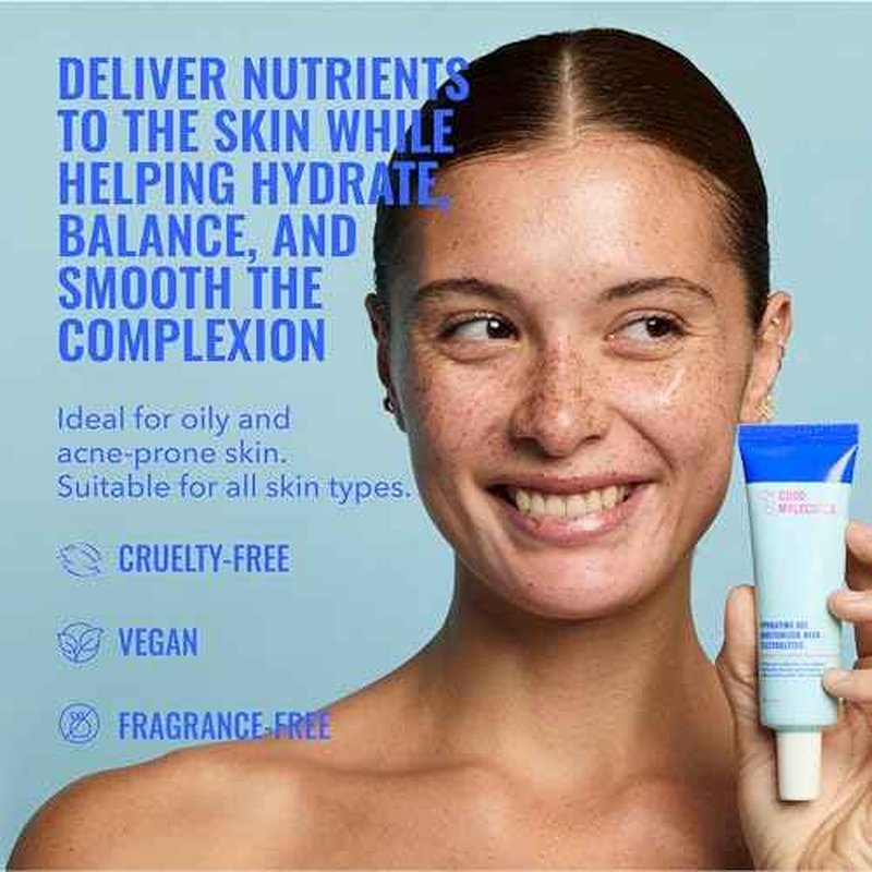 Good Molecules Hydrating Gel Moisturizer ? Lightweight Water-Based Gel, Fast-Absorbing Oil-Free Moisturizer for Oily & Combination Skin with Hydrating Electrolytes, Fragrance-Free Face Care