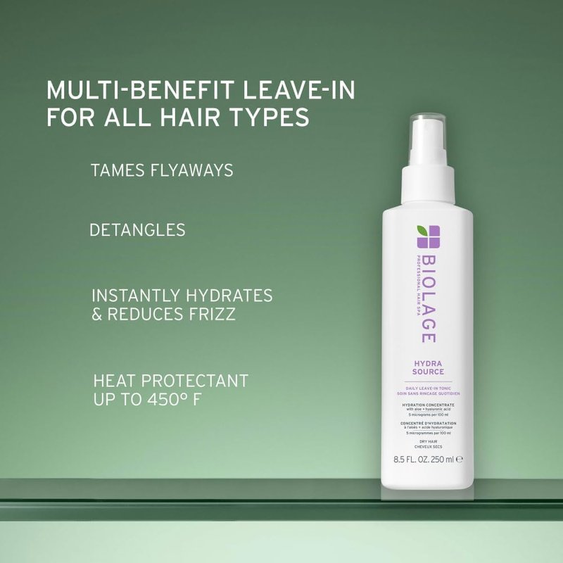Biolage Hydra Source Daily Leave-In Tonic - Moisturizes & Detangles, Blowout Primer, Heat Protectant & Detangler, For Dry Hair, 13.5 Fl Oz
