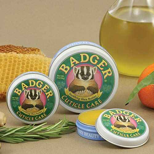 Badger Cuticle Care, 100% Organic Cuticle Cream for Natural Nail Care, Soothe & Restore Dry & Splitting Cuticles, Rich Shea Butter, Light Citrus Scent, .75oz Tin