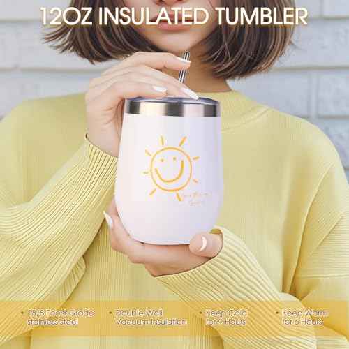 Birthday Gifts for Women - Sunshine Cheer Up Gift Box for Her, Unique Self Care Relaxation Set, Get Well Soon Gift Baskets for Mom, Sister, Best Friend, Coworker, Female, Bestie