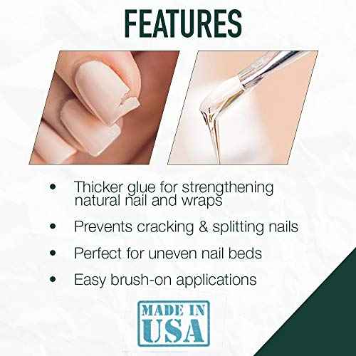 IBD 5 Second Brush On Nail Glue Gel Resin ? Strong Nail Glue for Broken, Cracked & Split Natural Nails, NailBond Repair & Strengthening for Wraps ? 6g, 3 Count