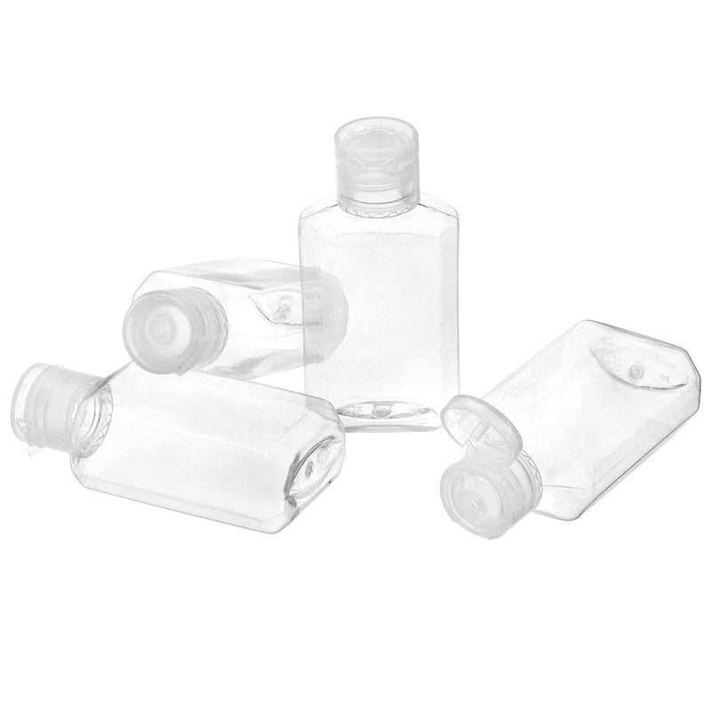 Frcctre 60 Pack 2 Oz Empty Clear Plastic Travel Bottles, Portable Refillable PET Bottles with Flip Top Caps, Travel Size Containers for Hand Sanitizer Shampoo Lotion Toiletry