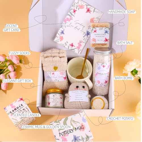 Self Care Get Well Soon Gifts Basket for Women, After Surgery Recovery Gifts, Birthday Gifts for Women, Sympathy & Thinking Of You Gift Basket, Unique Gift for Her Mom Wife Friend