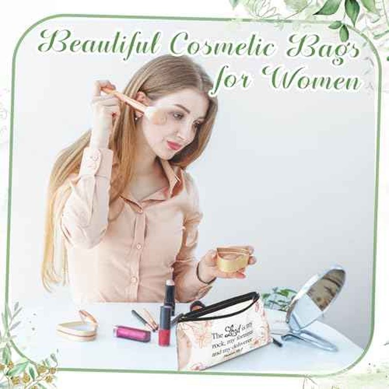 Talltalk 8 Pcs Christian Makeup Bag Bulk for Women Bible Verse Pencil Pouch Inspirational Religious Cosmetic Bag with Zipper Christian Gifts for Women Travel Christmas Birthday Party(Colorful Pattern)