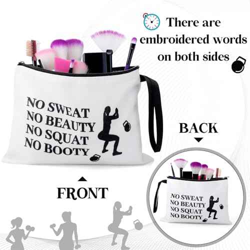 8 Pcs Workout Cosmetic Bags Workout Gifts Funny Sports Lover Gym Gifts Gym Fitness Makeup Bags for Women Body Builder Zipper Pouch for Fitness Bodybuilding Lovers