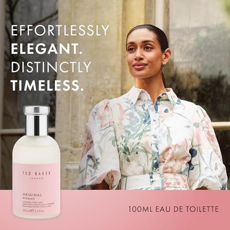 Ted Baker Pink EDT | Floral Green Women's Fragrance with Peach, Bergamot & Musk | 3.38 fl oz