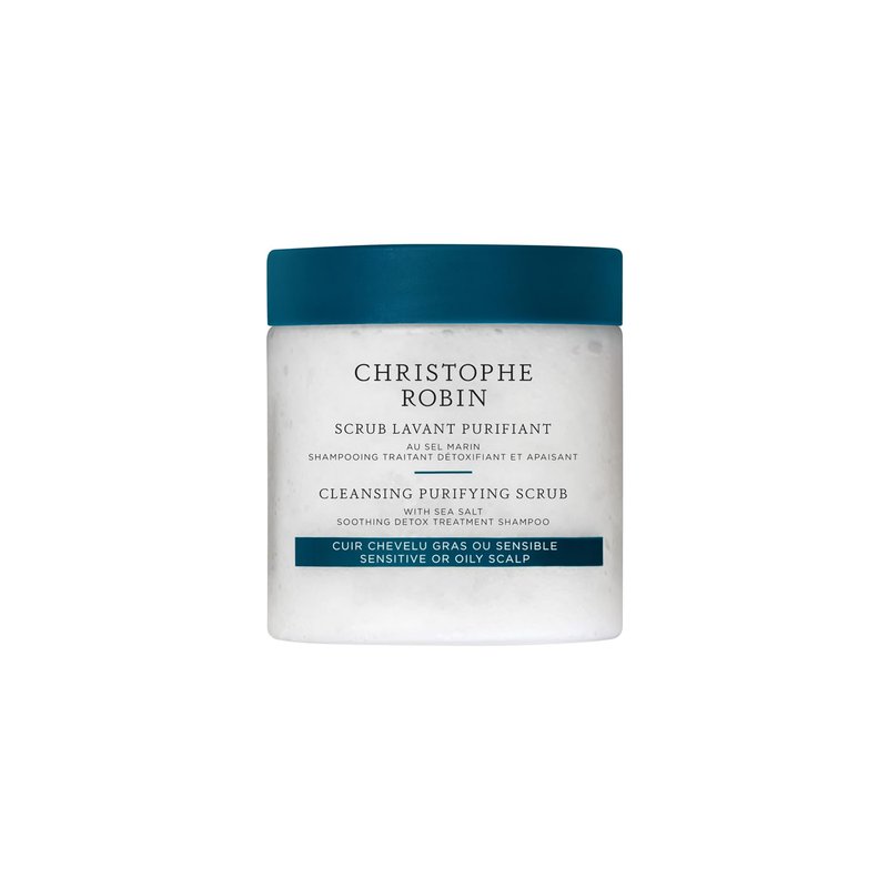 Christophe Robin Purifying Scalp Scrub with Sea Salt – Deep-Cleansing Detox Treatment for Oily Roots & Sensitive Scalps, Removes Build-Up & Soothes Irritation – 75ml