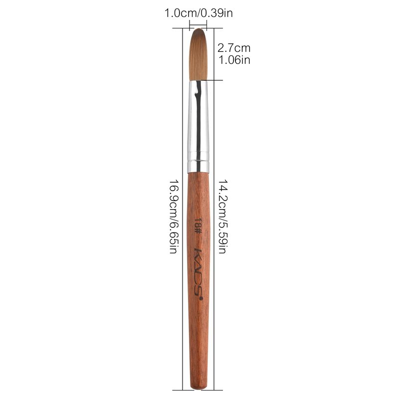 Rolabling 1pc 18#Kolinsky Sable Nail Brush with 1pc 16# Kolinsky Sable Nail Brush Set