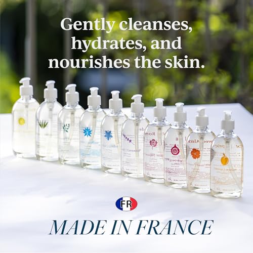 Provence Sante Natural Liquid Soap - Moisturizing Almond Oil Hand Soap with Lemon Vervain Scent - Elegant Pump Dispenser for Kitchen & Bath (16.9 oz)