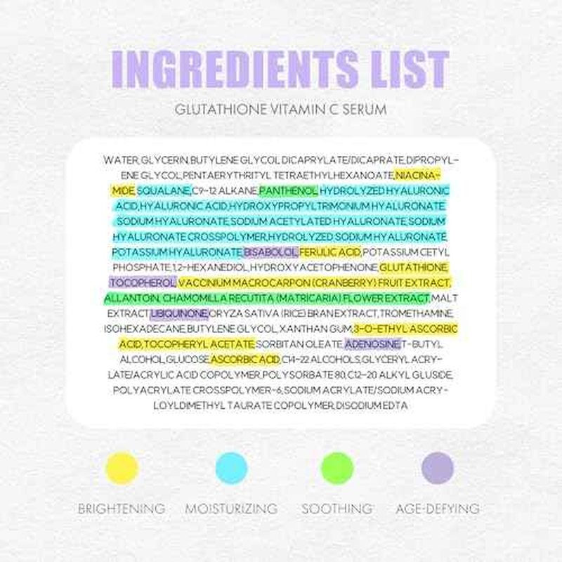 Glutathione Vitamin C Serum 50ml - Step-by-Step Discoloration Correcting Serum with Hyaluronic Acid & Niacinamide - Moisturizing & Hydrating K Beauty Skin Care (1.69 fl oz)