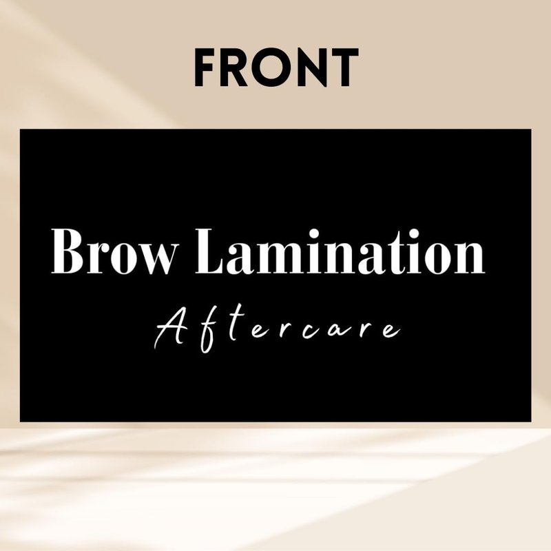 Brow Lamination Aftercare Card | 50 Pack | 2x3.5 Inch Business Card Size | Lash Lift and Tint, Black & White Simple Design with Illustration & Instruction