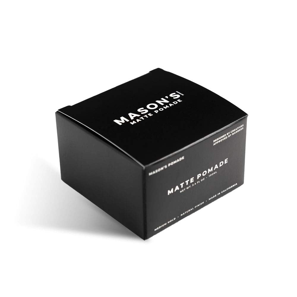 Mason’s Matte Pomade – Hair Wax for Men with Medium to Strong Hold & Natural Finish - Aloe & Biotin-Infused Hair Pomade for Textured, Sleek Styles - Barbershop-Quality Styling Cream - 3.4 oz