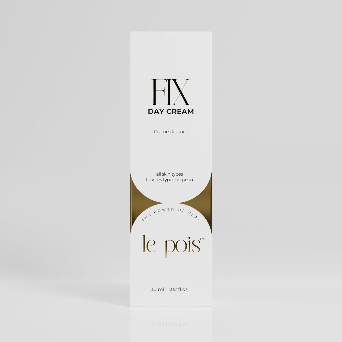 Le Pois FIX Day Cream, Anti-Aging Wrinkle-Smoothing Face Moisturizer for Women, Fragrance-Free Plant-Based Pea Protein Cream for Dry Sensitive Skin, Cruelty-Free, 1.02 Fl. oz.