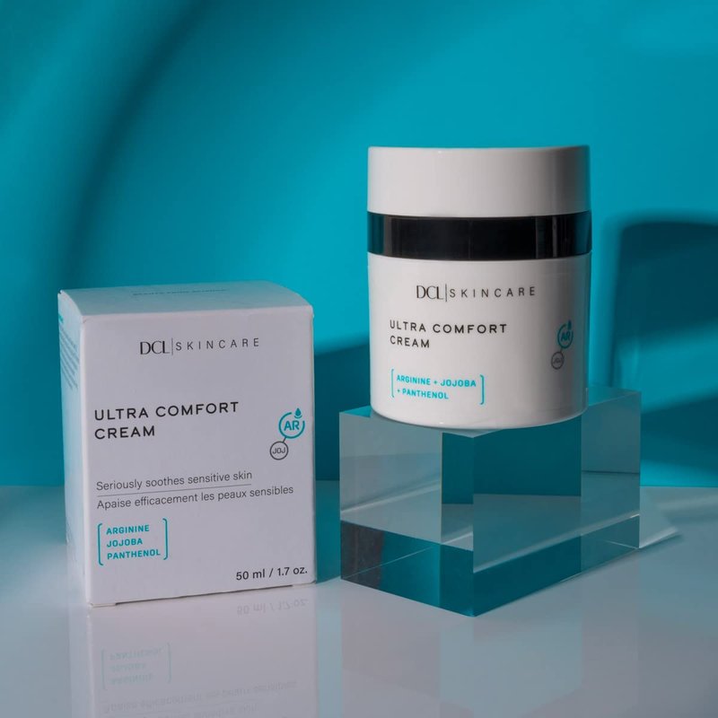 DCL Skincare Ultra-Comfort Cream for sensitive skin including rosacea, psoriasis and eczema with Hyaluronic Acid (Sodium hyaluronate), Vitamin B5, Coconut and Aloe Vera, 1.7 Fl Oz