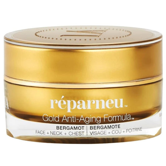 InfiniteAloe réparneu Gold Anti-Aging Formula, Neck Firming, Face Tightening, Anti Wrinkle Face Cream - Organic Aloe Powered with Collagen, Peptides & Retinyl - 0.5oz Jar