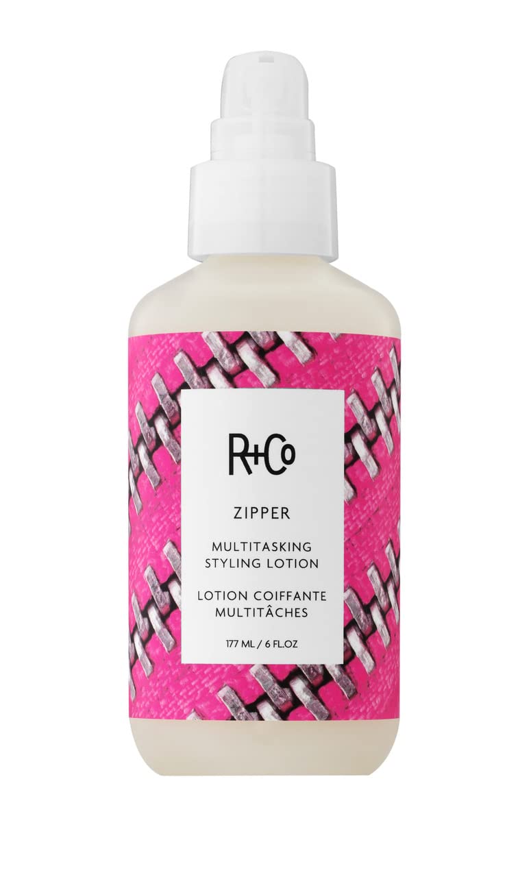 R+Co Zipper Multitasking Styling Lotion – Styling Lotion for Frizz Control, Shine & Flexible Hold – Adds Texture, Softness & Control for All Hair Types – Vegan & Cruelty-Free – 6 oz