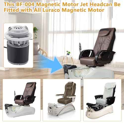 BF-004 Pipeless Magnetic Jet Head Motor for Pedicure Spa Chair Part,Universal Pedicure Jet Replacement for LURACO Magnetic Jet Includes Propeller and Cap