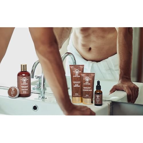 Father's Day Spa Gift Set for Men - Luxury 30-Piece Sandalwood Bath & Beard Gift Set for Men, Bath & Body Care Kit for Him with Beard Wax | Christmas, Valentine's Day, Birthday, Gift for Father Dad