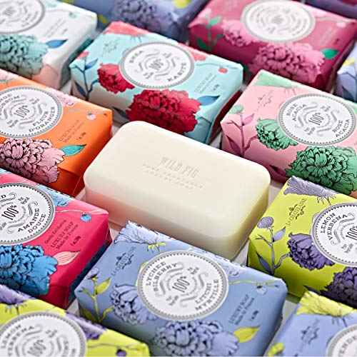 La Chatelaine Luxury Bar Soap Trio Gift Set Tin ? Winter White | Made in France | Natural and Organic Soap Bars | Shea Butter Formula | 3 x 7 oz / 200g (Cherry Almond, Coconut Milk, Lychee Bilberry)
