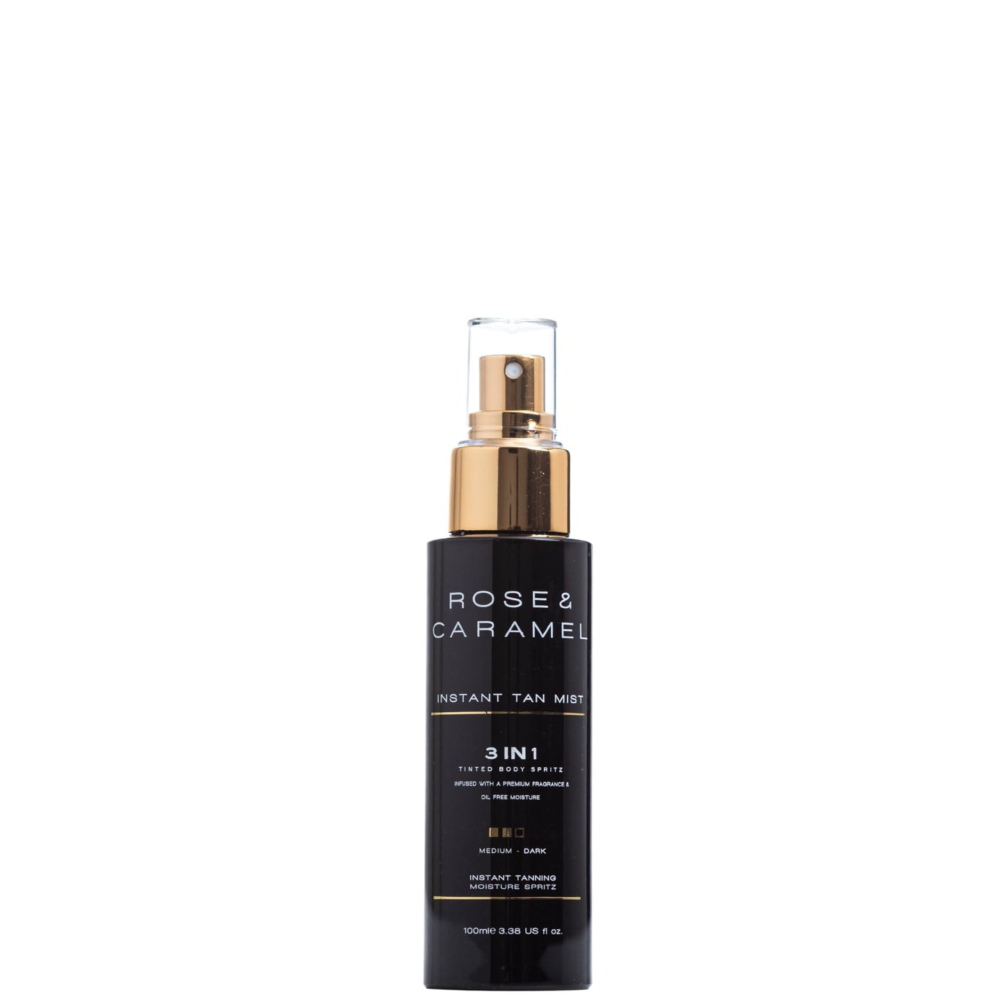 Rose & Caramel Skinstant Instant Formula Tanning Spray, Bronzed, Wash Off, Hydrating One Day Tan 3.38 Fl Oz (100ml)