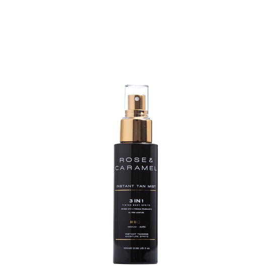 Rose & Caramel Skinstant Instant Formula Tanning Spray, Bronzed, Wash Off, Hydrating One Day Tan 3.38 Fl Oz (100ml)