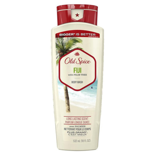 Old Spice Cleansing Body Wash for Men, 24/7 Shower Fresh with Lasting Scent, Cleanse & Refresh, Gentle on Skin, Vitamin B3, Fiji with Palm Tree + Coconut Scent, 18 oz (Pack of 4)