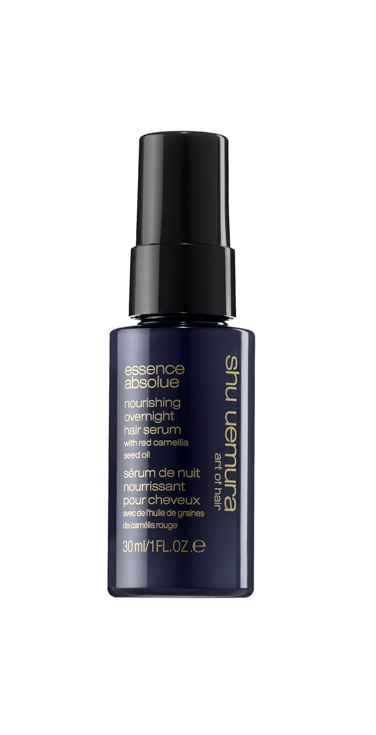 shu uemura art of hair Essence Absolue Nourishing Overnight Hair Serum - Hydrates and Detangles, Reduces Frizz and Enhances Shine, Lightweight Formula, 1 Fl Oz