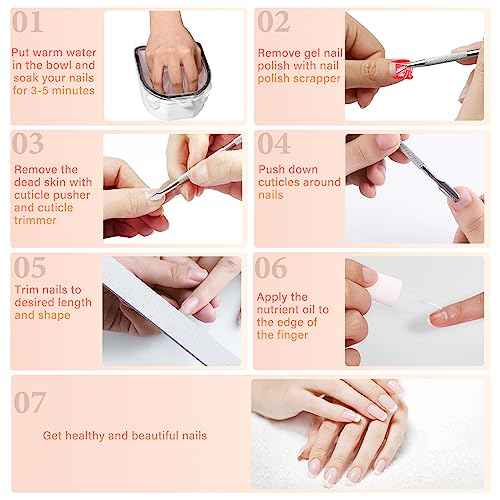 Yokilly Nail Soaking Bowl, 2 PCS Soak Off Gel Polish Remover Manicure Bowl, Acetone Nail Soak Off Bowl for Acrylic Nails Dip Powder Remover Kit with Cuticle Peeler and Cuticle Pusher (Black-8PCS Set)