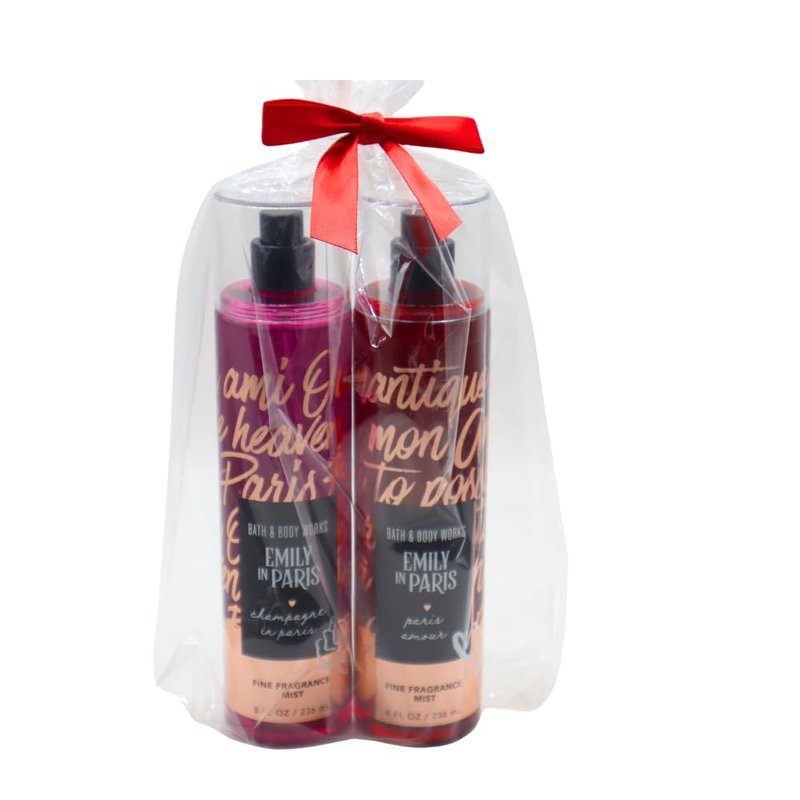 Emily in Paris Collection - Paris Amour & Champagne Fine Fragrance Mist Gift Set | Full Size 2-Piece with Red Bow