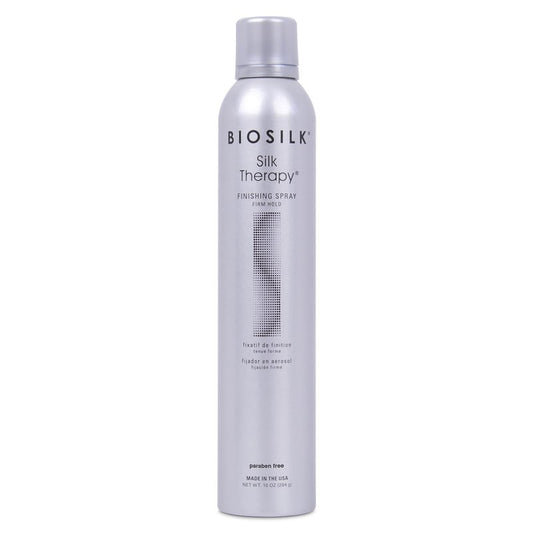 BioSilk Silk Therapy Finishing Spray Firm Hold, Strong-Hold Hairspray for Long-Lasting Styles, Adds Brilliant Shine & Keeps Hair Touchable, Sulfate-Free, Paraben-Free, Cruelty-Free, 10 Oz