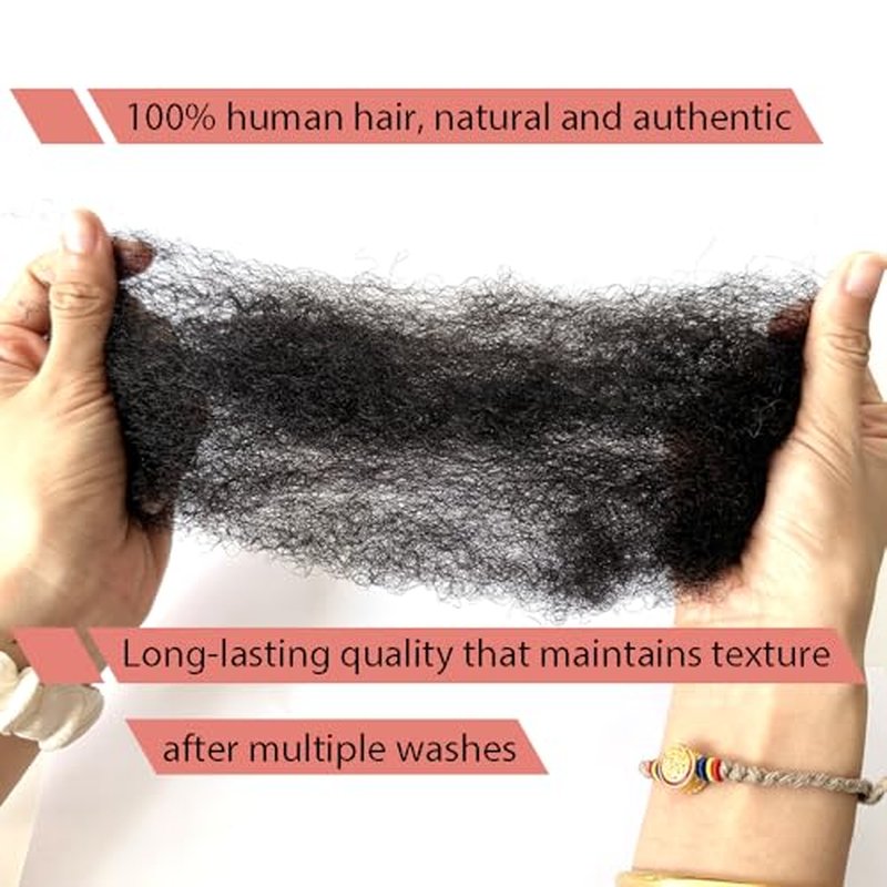 Tight Afro Kinky Human Hair for Dreadlocks,Ideal for Making Locs,Repair Extensions,Twist or Braids 2 Bundles/Package Natural Black #1B 12inch