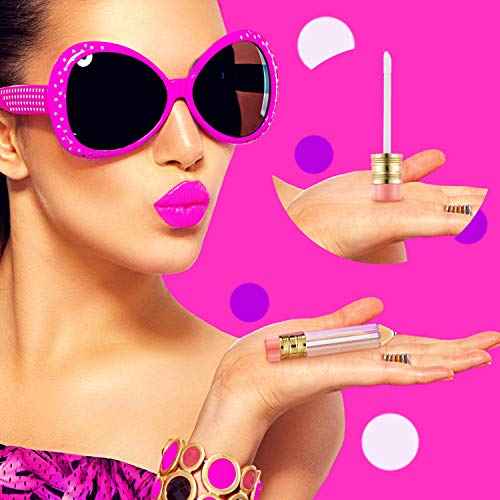 Blulu 24 Pcs 5 ml Empty Pencil Lip Gloss Tubes Bulk, Pencil Shaped Lip Gloss Containers Clear Mini Refillable Lips Balm Tubes DIY Cute Teacher Appreciation Gift for Women Girls Teacher Christmas Gift